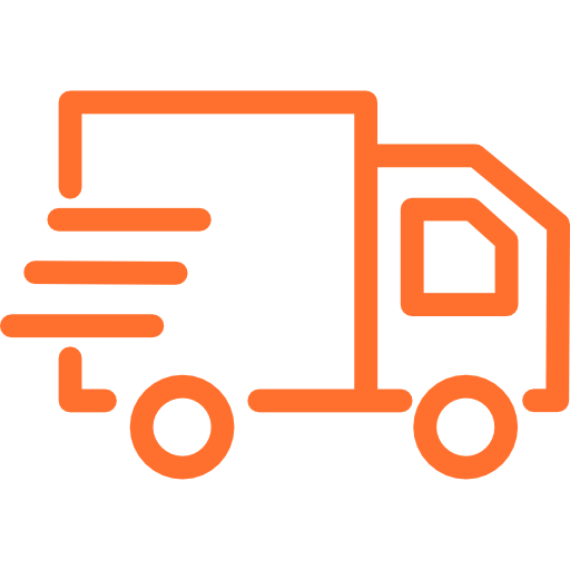 imagem de um caminhão desenhado da cor laranja