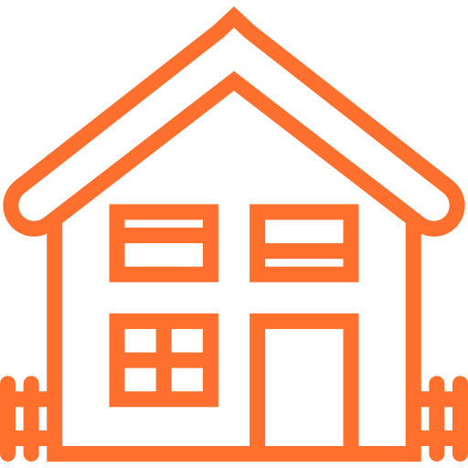 imagem de uma casa desenhada da cor laranja
